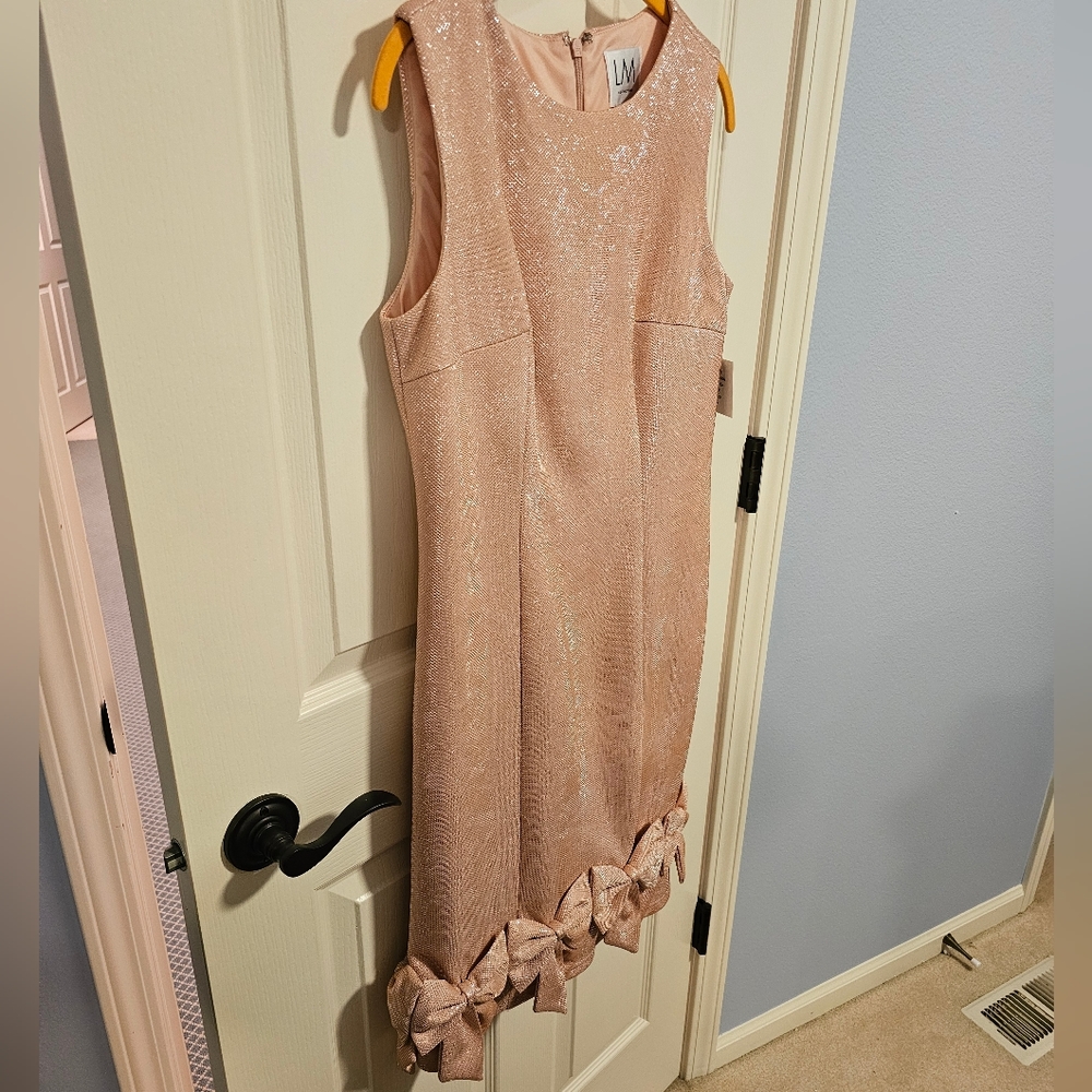 LM Collection Midi Bow Dress- Pink- Size 6